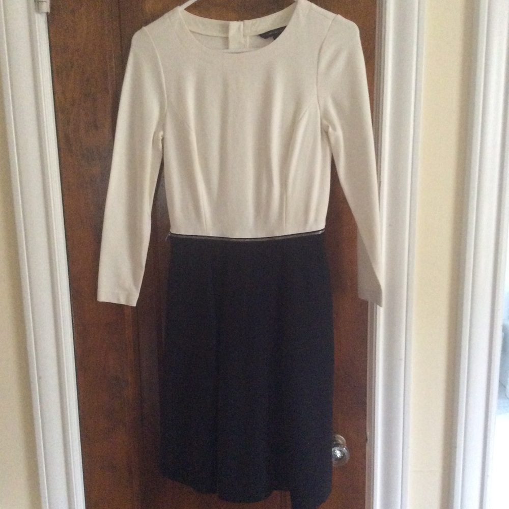 Banana Republic Black and White long sleeved dress